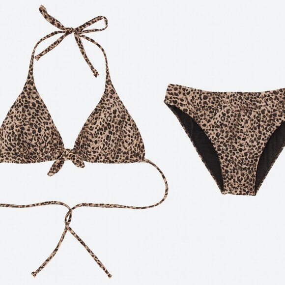 Colloyes Leopard Print Halter Bikini Set – Size S, Trendy Two-Piece Swimwear - Picture 1 of 7